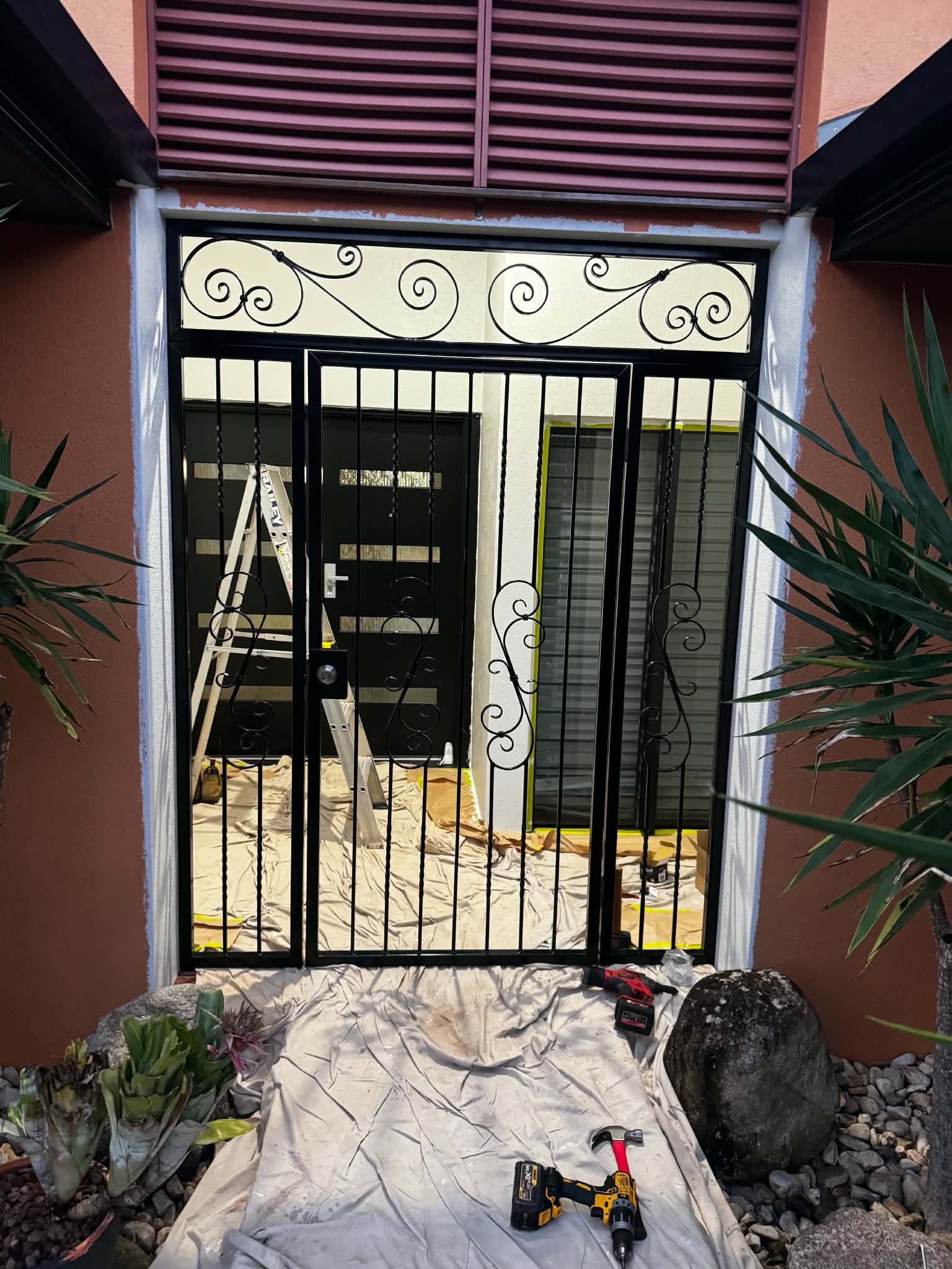 Wrought-iron entry gate